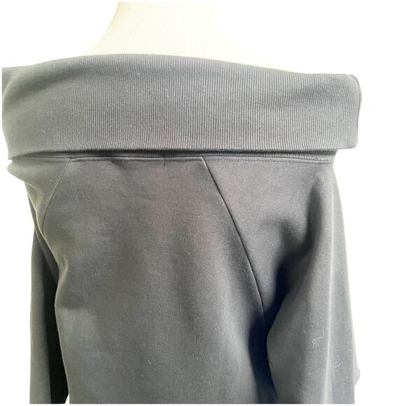 Marissa Webb So Relaxed Off The Shoulder Black Sweater Size XS Slouchy Arm - Picture 11 of 13